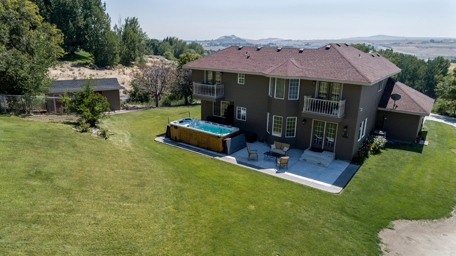 Back Yard with Hot Tub Aerial